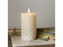 Star Trading LED-Kerze Pillar Flamme Swirl, Ø 7.5 cm x 150 mm, Beige
