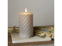 Star Trading LED-Kerze Pillar Flamme Swirl, Ø 7.5 cm x 150 mm, Grau