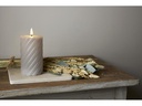 Star Trading LED-Kerze Pillar Flamme Swirl, Ø 7.5 cm x 150 mm, Grau