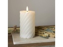 Star Trading LED-Kerze Pillar Flamme Swirl, Ø 7.5 cm x 150 mm, Weiss