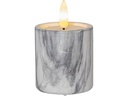 Star Trading LED-Kerzen Set Flame Marble, 2 Stk. 5.5 cm x 9 cm, Grau