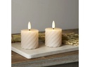 Star Trading LED-Kerzen Set Flamme Swirl, Ø 5 cm x 75 mm, Beige
