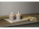 Star Trading LED-Kerzen Set Flamme Swirl, Ø 5 cm x 75 mm, Grau