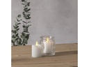 Star Trading LED-Kerzen Set Pillar Kerze 5 cm x 7.5 cm, Weiss