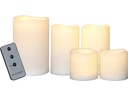 Star Trading LED-Kerzen Set Pillar Paul 5er Pack, Ø 10 cm x 150 mm, Gelb