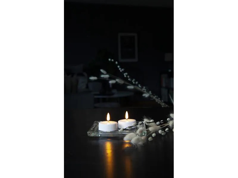 Star Trading LED-Teelichter Flamme, 2 Stk. 5.5 cm x 5.5 cm, Weiss