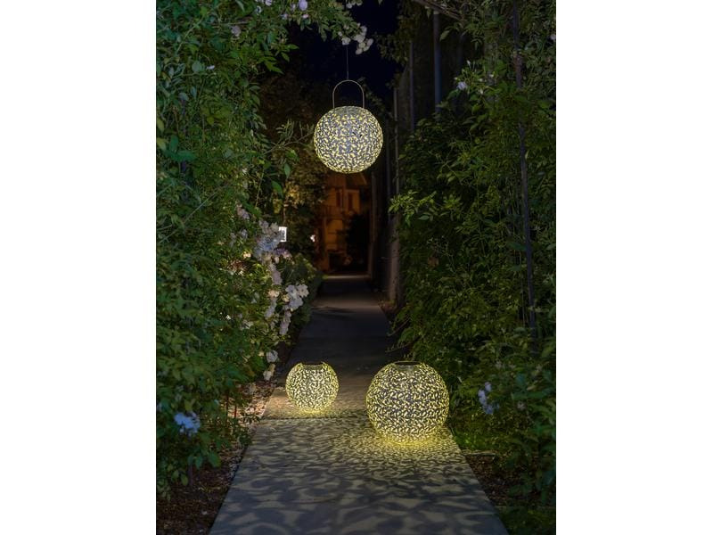 STT Laterne Ball Solar Antic 40 cm Weiss