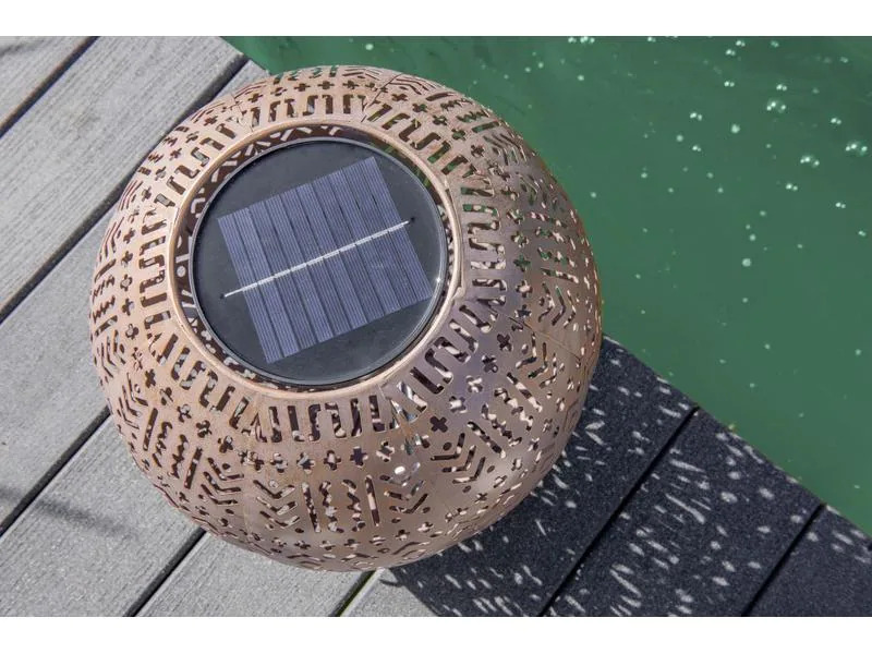 STT Laterne Solar Antic Ball Boho, ⌀ 40, Braun