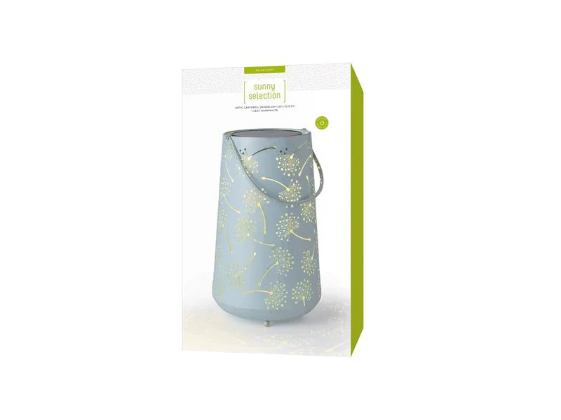 STT Laterne Solar Antic Dandelion 32.5 cm Hellblau