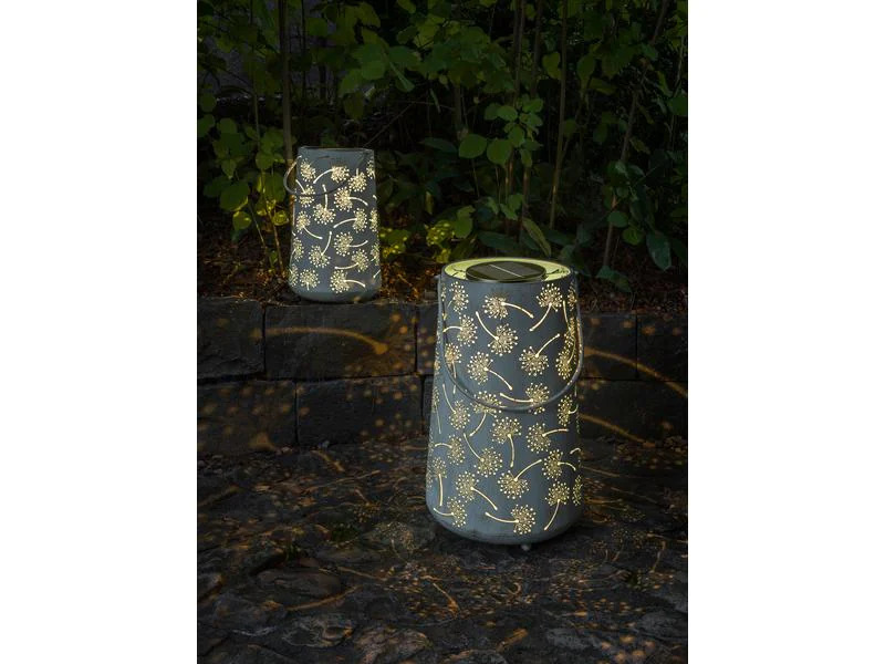 STT Laterne Solar Antic Dandelion 32.5 cm Hellblau