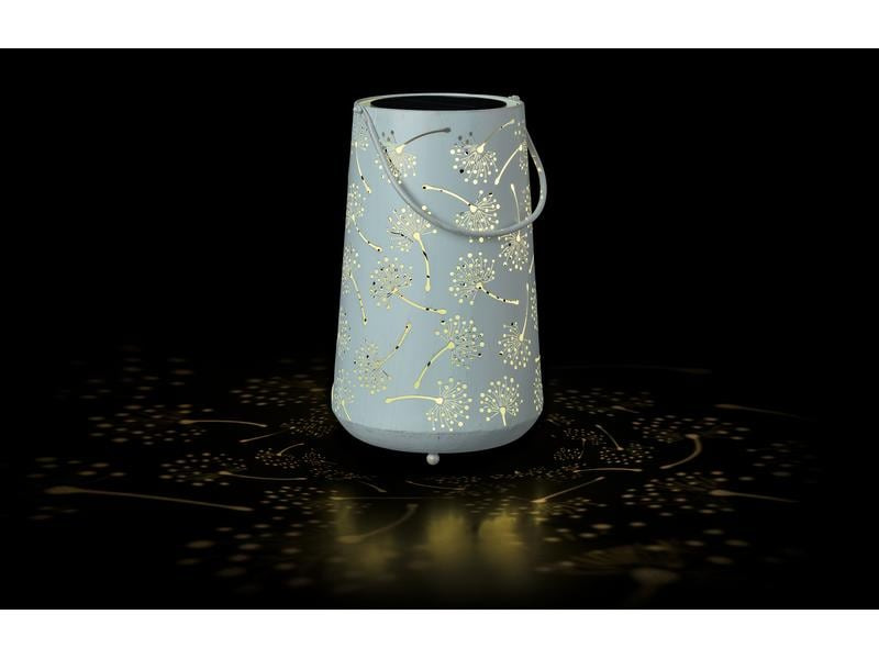 STT Laterne Solar Antic Dandelion 32.5 cm Hellblau