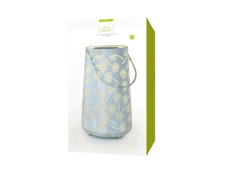 STT Laterne Solar Antic Dandelion 46 cm Hellblau