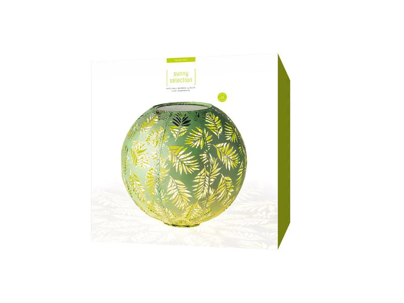 STT Windlicht Solar Antic Ball Bamboo 30, Grün