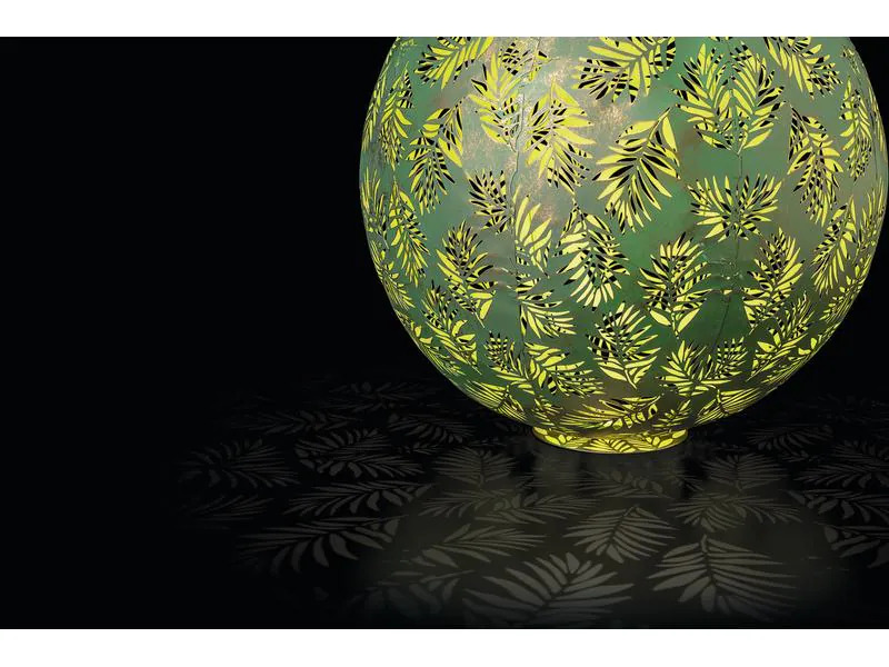 STT Windlicht Solar Antic Ball Bamboo 40, Grün