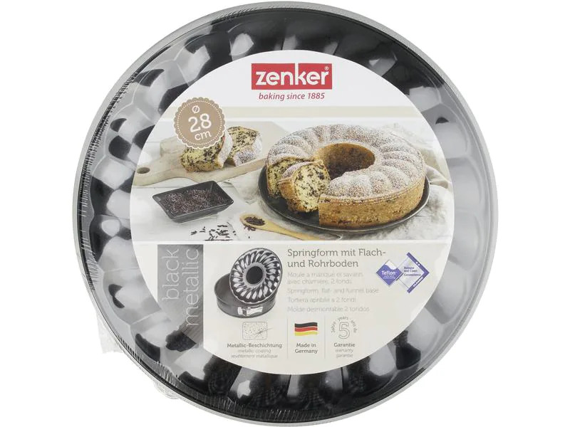 Zenker Springform Black Metallic mit 2 Böden, Ø 28 cm