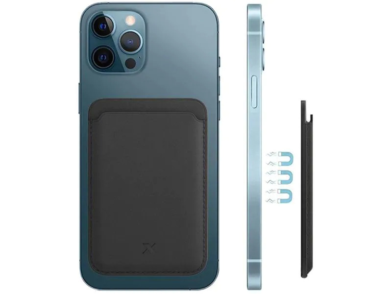 Nevox MagWallet Echt Leder Schwarz