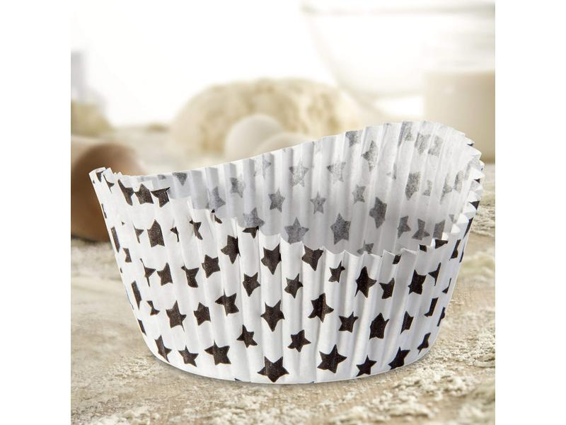 Zenker Muffin Backform Sterne Weiss, 50 Stück