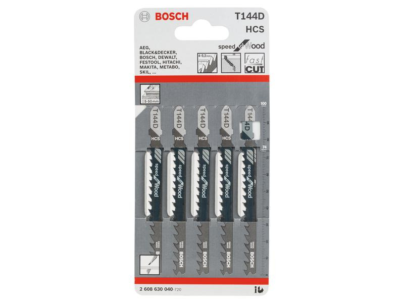 Bosch Professional Stichsägeblatt T 144 D Speed for Wood, 5 Stück