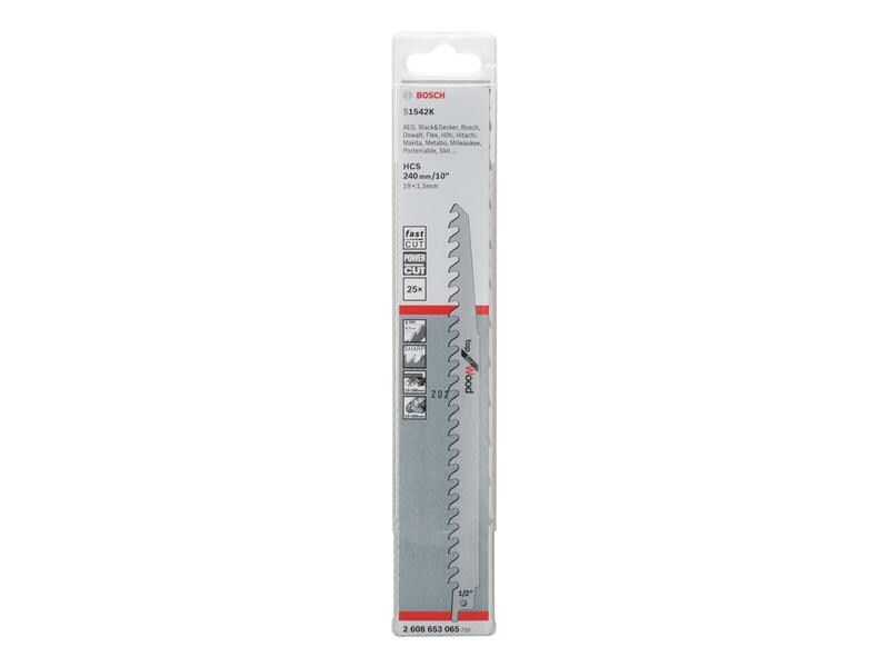 Bosch Professional Säbelsägeblatt S 1542 K Top for Wood, 25 Stück