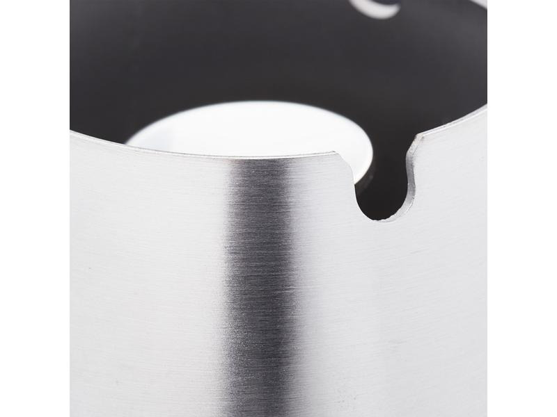 relaxdays Aschenbecher Edelstahl Silber
