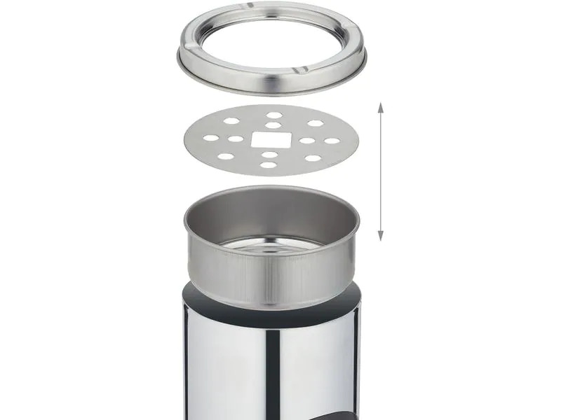 relaxdays Standascher aus Edelstahl Silber