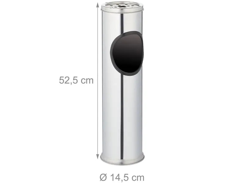 relaxdays Standascher aus Edelstahl Silber
