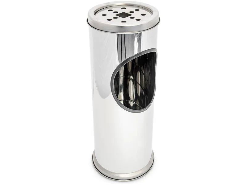 relaxdays Standascher aus Edelstahl Silber