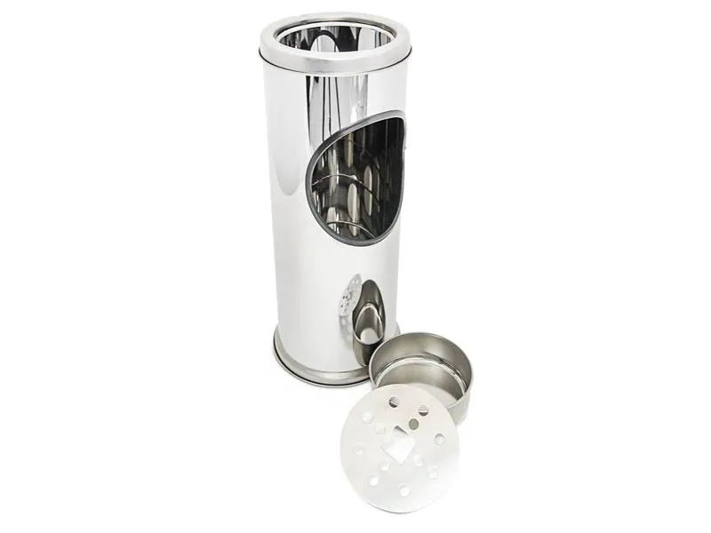 relaxdays Standascher aus Edelstahl Silber