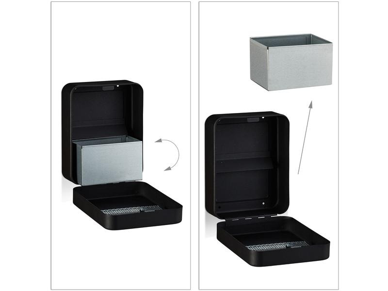 relaxdays Wandascher für aussen Schwarz/Silber