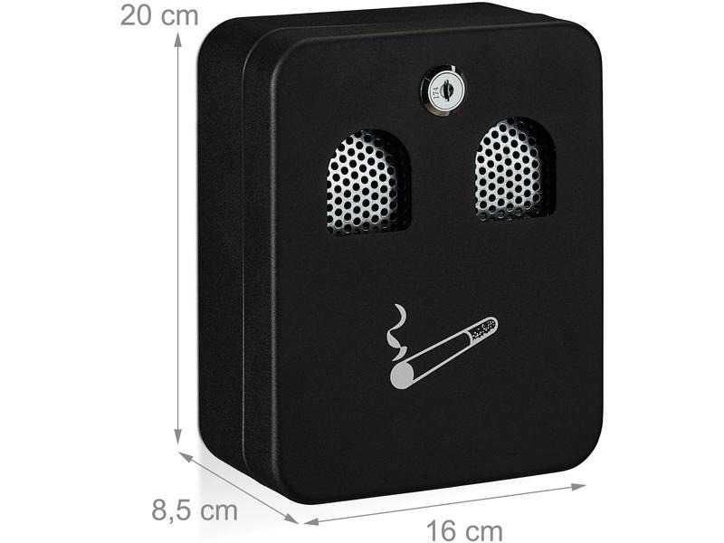 relaxdays Wandascher für aussen Schwarz/Silber