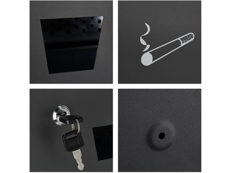 relaxdays Wandascher für aussen Schwarz/Silber