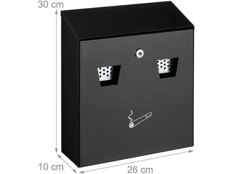 relaxdays Wandascher für aussen Schwarz/Silber