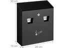 relaxdays Wandascher für aussen Schwarz/Silber