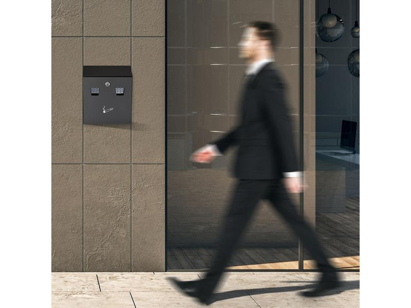 relaxdays Wandascher für aussen Schwarz/Silber