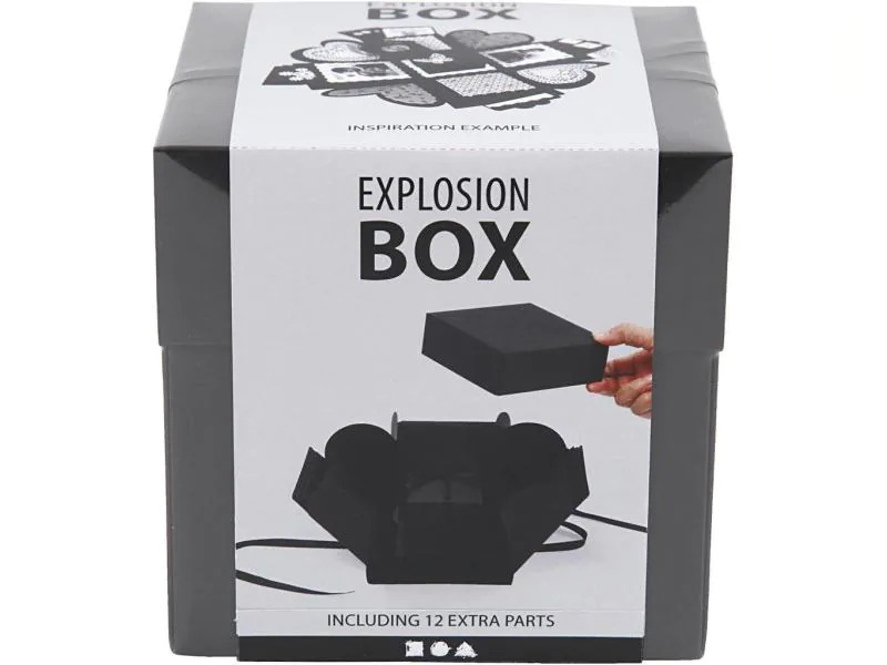 Creativ Company Geschenkschachtel Explosion Box Schwarz