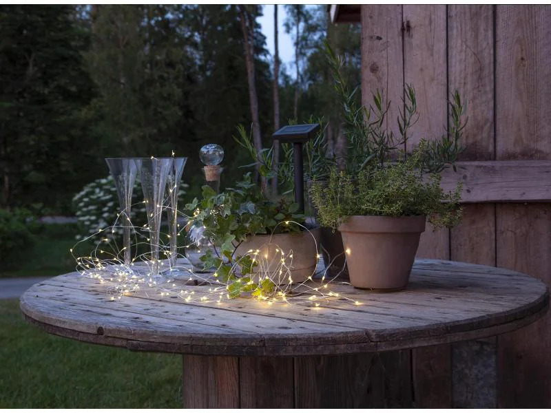 Star Trading Lichterkette SOLAR DEW DROP Silber/Transparent