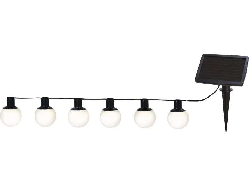 Star Trading Lichterkette SOLAR GLOBUS Schwarz/Weiss