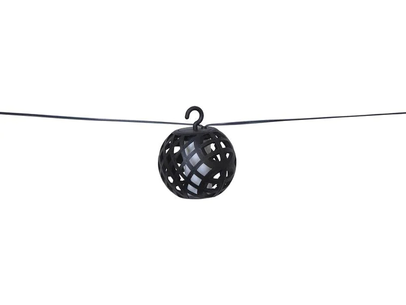 Star Trading Lichterkette Solar Flame Schwarz