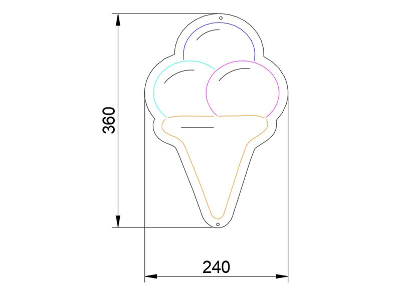 Vegas Lights LED Dekolicht Neon Sign Eis 24 x 36 cm