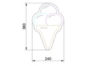 Vegas Lights LED Dekolicht Neon Sign Eis 24 x 36 cm