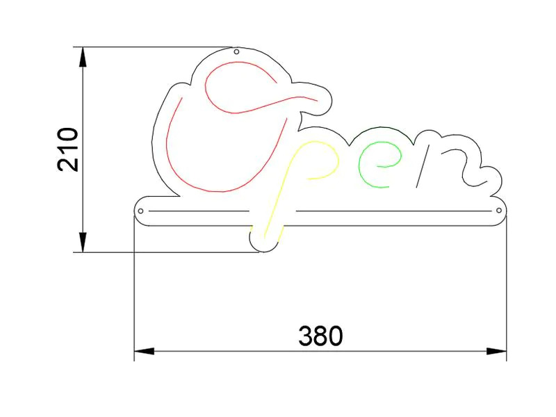 Vegas Lights LED Dekolicht Neon Sign Open 38 x 21 cm