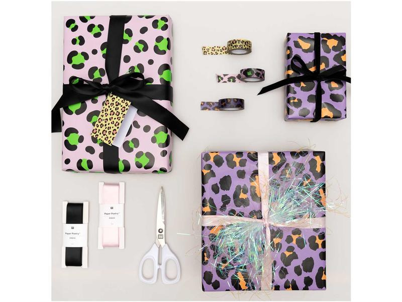 Rico Design Geschenkpapier Leo 70 x 3 m, Violett/Orange