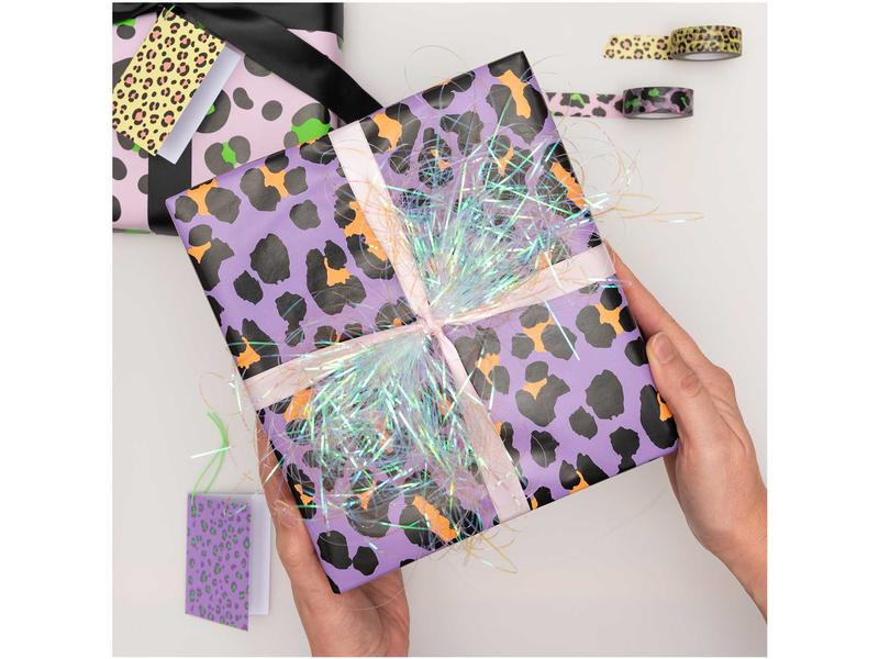 Rico Design Geschenkpapier Leo 70 x 3 m, Violett/Orange