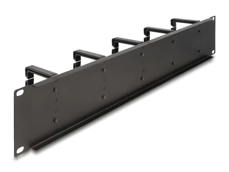 Delock Kabelführungspanel 10 Kunststoffbügel 2 HE 19 Rack, Schwarz