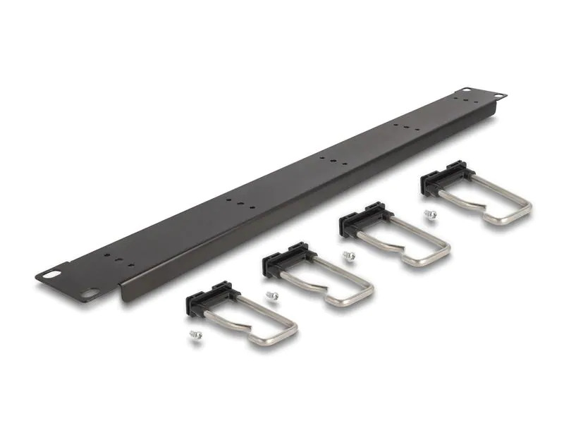 Delock Kabelführungspanel mit 5 Metallbügel 1HE 19 Rack, Silber