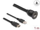 Delock USB 2.0-Verlängerungskabel HDMI/USB A - HDMI/USB A 1 m