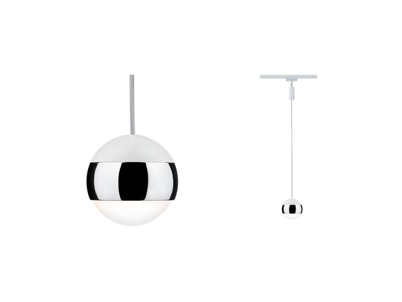 Paulmann LED Pendelleuchte URail Capsule II, 6 W, 2700 K, Weiss/Chrom