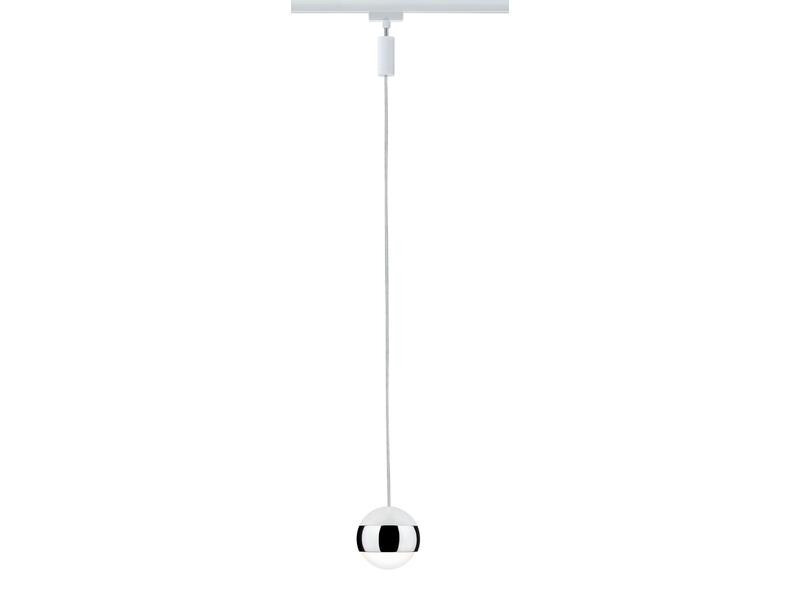 Paulmann LED Pendelleuchte URail Capsule II, 6 W, 2700 K, Weiss/Chrom
