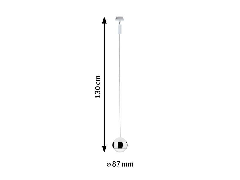Paulmann LED Pendelleuchte URail Capsule II, 6 W, 2700 K, Weiss/Chrom