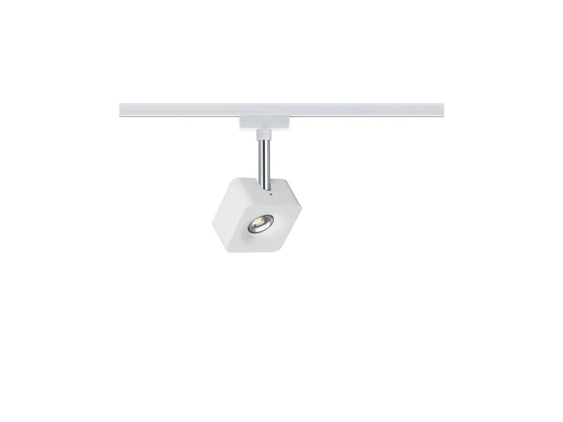 Paulmann LED Schienenspot URail Cube, 8 W, 2700 K, Weiss/ Chrom